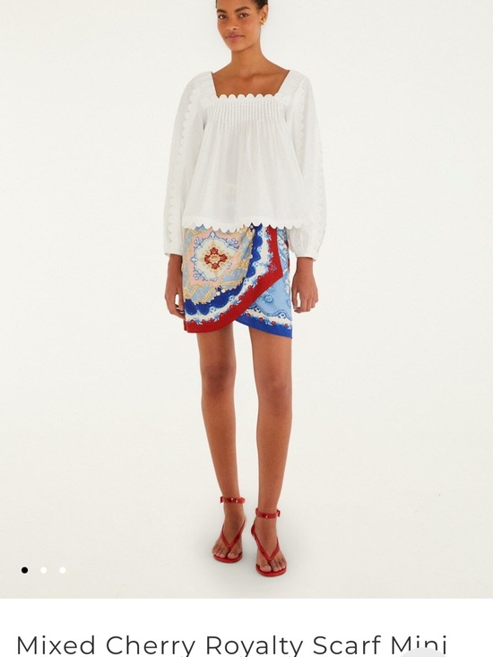 FARM Rio Dresses & Skirts - FARM Rio Blue, Red and Cream Scarf-Print Mini Skirt
